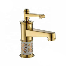 YLB0112 Modern gold-plated brass faucet mixer single handle bathroom basin faucet gold